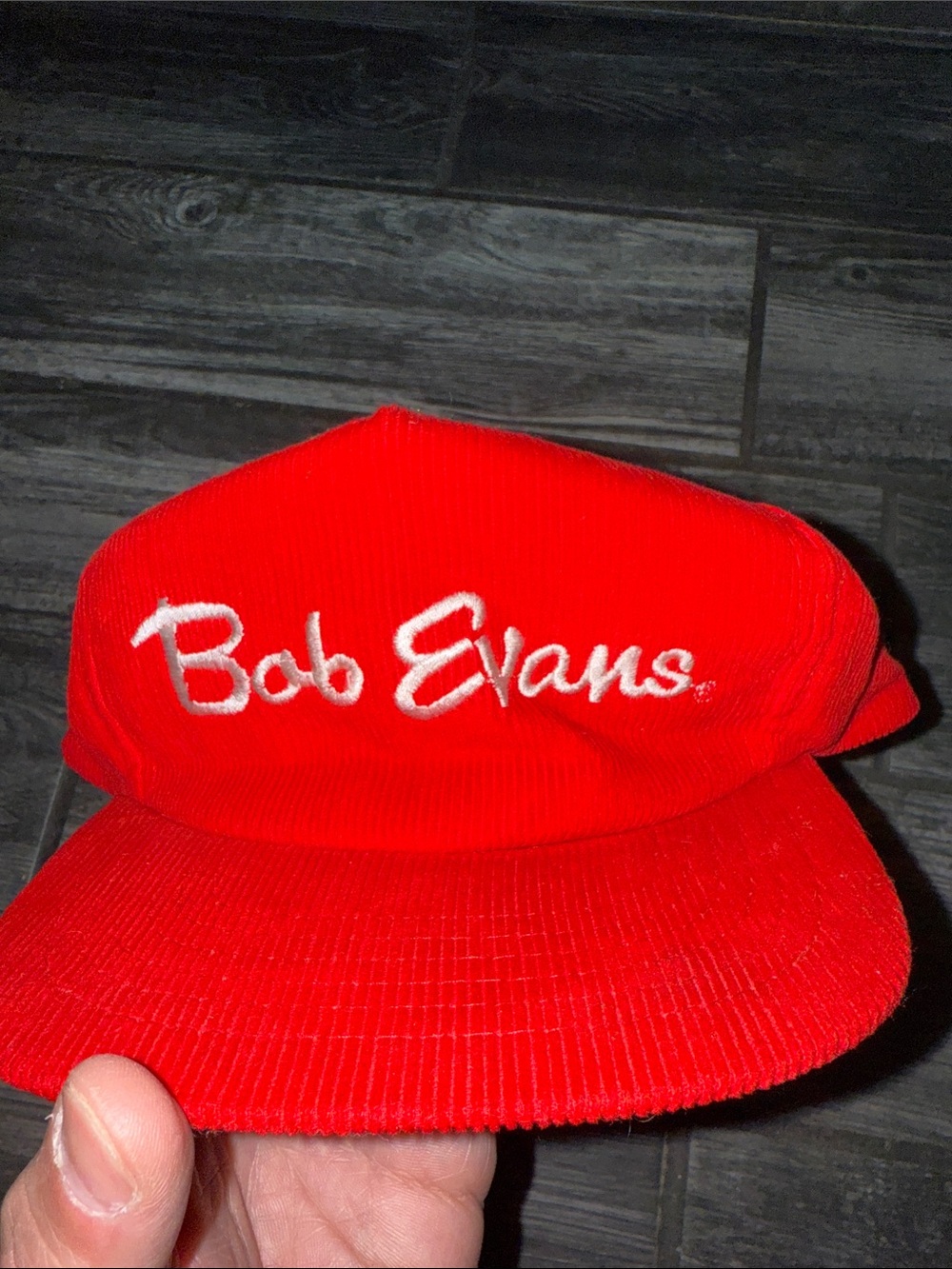 Bob Evans Red Corduroy Cap